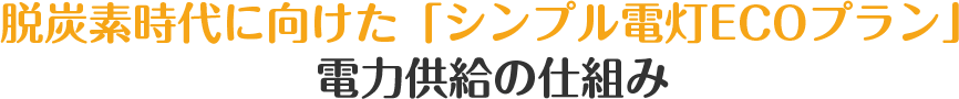 脱炭素時代に向けた「シンプル電灯ECOプラン」電力供給の仕組み